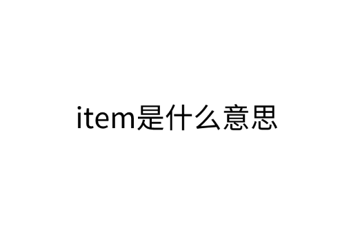 讲解：item是什么意思？